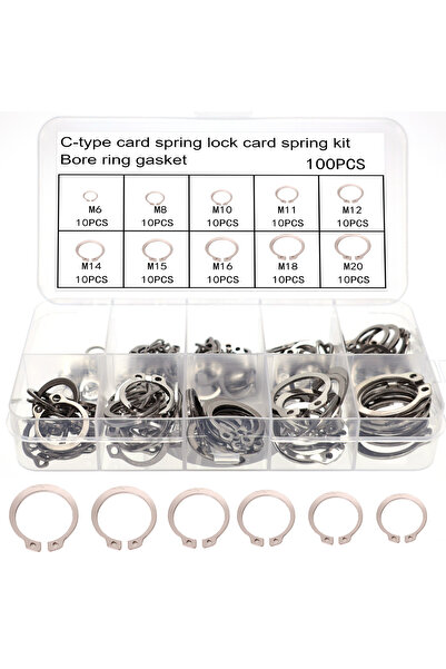 Choice 100pcs 100-Piece Stainless Steel Circlip Kit, External/Internal Fixing...