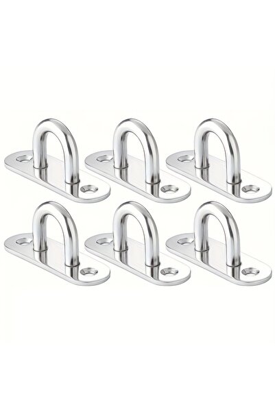 Choice1 6pcs 6 Pcs Stainless Steel Pad Eye Plate Hooks Heavy Duty Ceiling Wal...