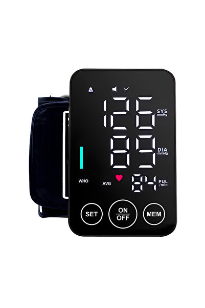 Choice جهاز قياس ضغط الدم الرقمي الأبيض للذراع العلوي، مقياس معدل ضربات القلب...