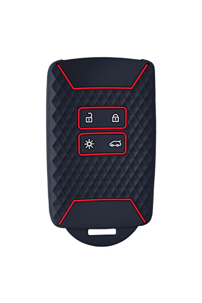Choice غطاء مفتاح سيليكون أحمر اللون لسيارات رينو أسترال، كادجار، كليو، ميجان...