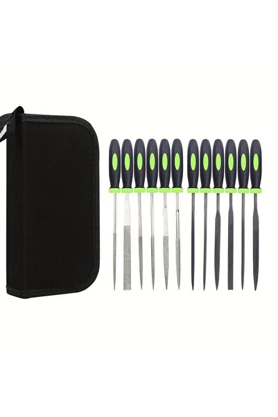 Choice1 green Two sets of carbon steel files and diamond files (a total of 12...