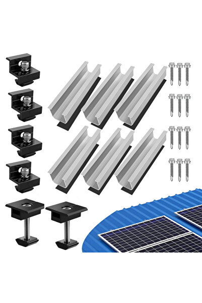 Choice 12Pcs Solar Panel Module Aluminum Bracket Rail Bracket Rail Bracket Tr...