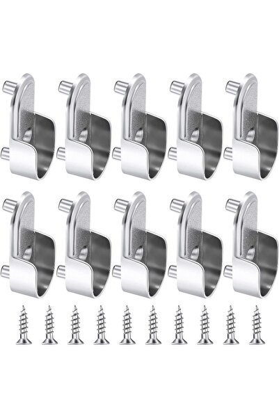 Choice 10pcs Stainless Steel Oval Closet Rod End Support with 1 Mounting Hole...