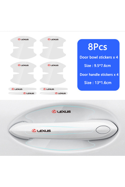Choice ملصقات مقابض أبواب السيارة (8 قطع) - فيلم حماية شفاف لسيارة لكزس F SPO...