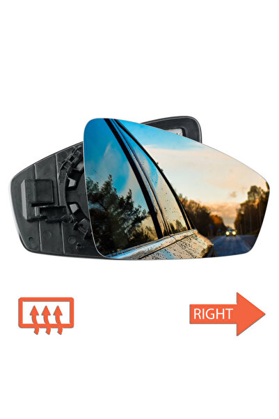 Choice مرآة جانبية للباب الأيمن، زجاج كروي مدفأ مع لوحة سفلية لسيارة فولكس فا...