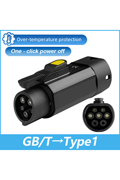 Choice1 محول كهربائي أسود اللون من نوع GB/T إلى النوع 1 من شركة EVqiaoyi، بقد...