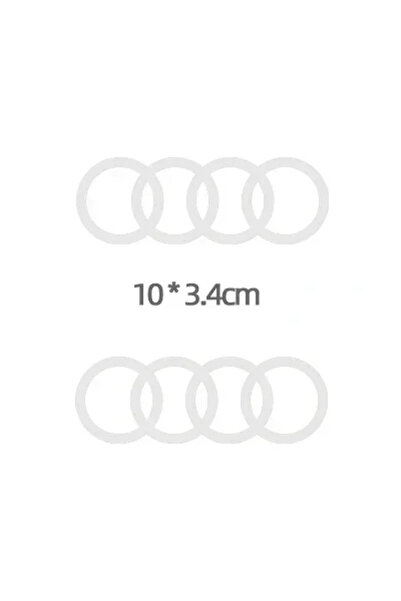 Choice1 ملصقات بيضاء لشعار حلقات أودي الأربع، قطعتان، ملصقات جانبية للنوافذ و...