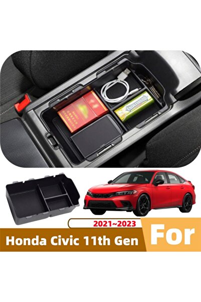 Choice صندوق تخزين أسود قطعة واحدة لمسند الذراع المركزي لهوندا سيفيك الجيل ال...