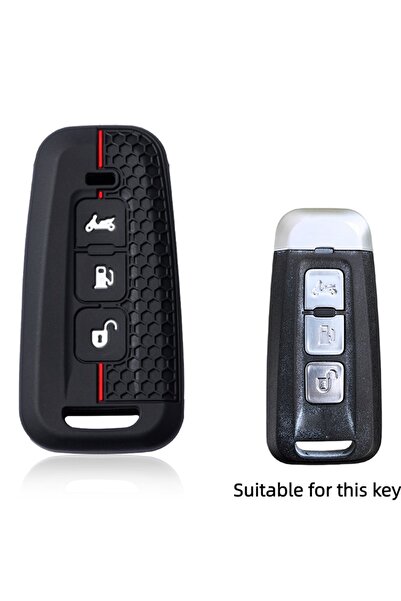 Choice غطاء مفتاح دراجة نارية من السيليكون الأسود بثلاثة أزرار، مناسب لدراجات...