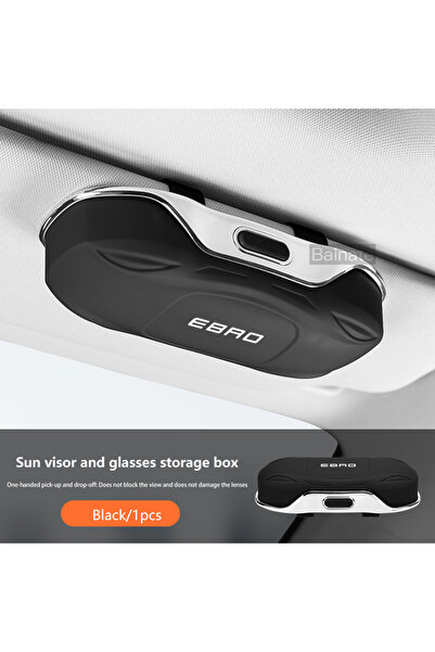 Choice علبة نظارات سيارة سوداء من إيبرو، قطعة واحدة، قبعة بواقٍ شمسي، حامل نظ...