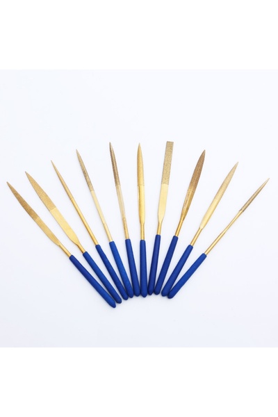Choice 10pcs set 10Pcs Mini Files Titanium Diamond Coating Needle Flat File S...