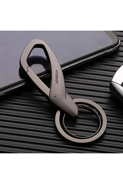 choice2 black Trendy Double-Ring Metal Car Key Chain Practical Key Ring Holde...