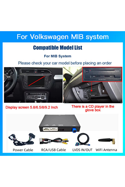 Choice For MIB MIB2 Wireless Carplay Android AUTO for Volkswagen Golf 7 Tigua...