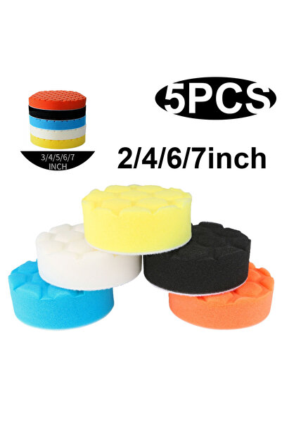 Choice1 5 Pcs 3 inches 3/4/5/6/7inch Car Polishing Pad Kit Set Self-Adhesive ...