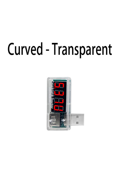 Choice1 شاحن USB صغير منحني وشفاف مزود بفولتميتر وأميتر وشاشة LED وشاحن طاقة ...