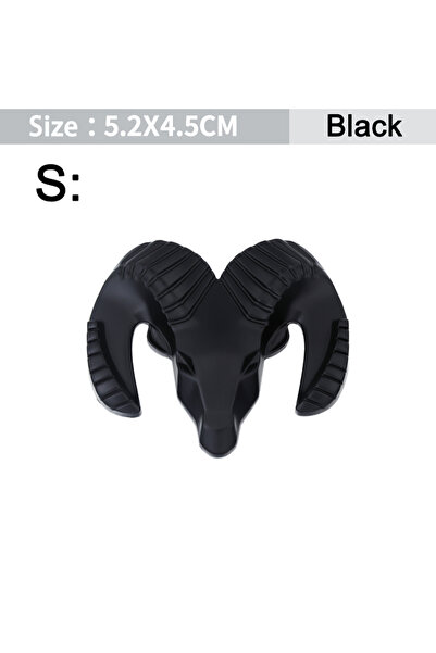 Choice ملصقات معدنية ثلاثية الأبعاد مطلية بالكروم باللون الأسود، شعار رأس كبش...