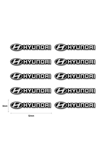 Choice1 مجموعة ملصقات تزيينية صغيرة من الألومنيوم للسيارات من هيونداي، 10 قطع...