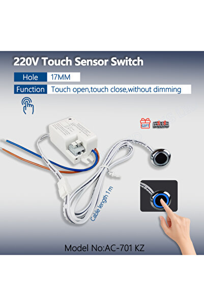 Choice8 مفتاح استشعار باللمس AC-701KZ 220V، قطعة واحدة، للتحكم في باب مفرد / ...