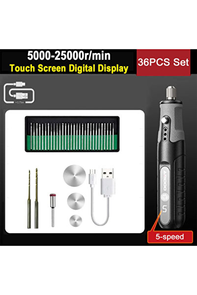 choice2 مجموعة من 36 قطعة، 5000-25000 دورة في الدقيقة، شاشة لمس، مثقاب كهربائ...
