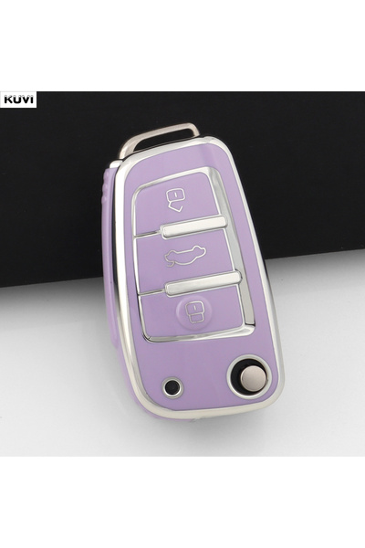 Choice4 Purple Fashion TPU Car Flip Key Case Cover Shell For Audi A1 A3 8P 8L...
