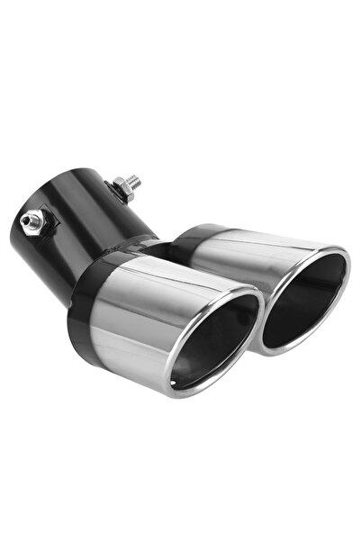 Choice Sliver Car Styling Curved Double Outlet Car Exhaust Trim Muffler Pipe ...