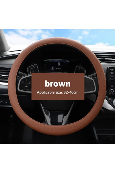 Choice غطاء عجلة قيادة السيارة من السيليكون البني، ناعم، مقاوم للتآكل، مانع ل...