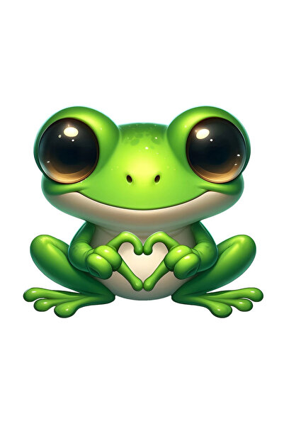 Choice ملصق سيارة على شكل ضفدع أخضر مع قلب، مقاس 14×12 سم، JT601-PVC-14x12 سم...