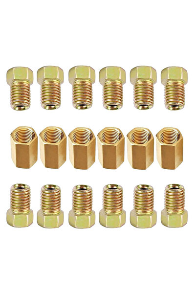 Choice 6 Unions 12 Nuts Brake Hose Brass Fittings for 3/16-inch pipe Union Fi...