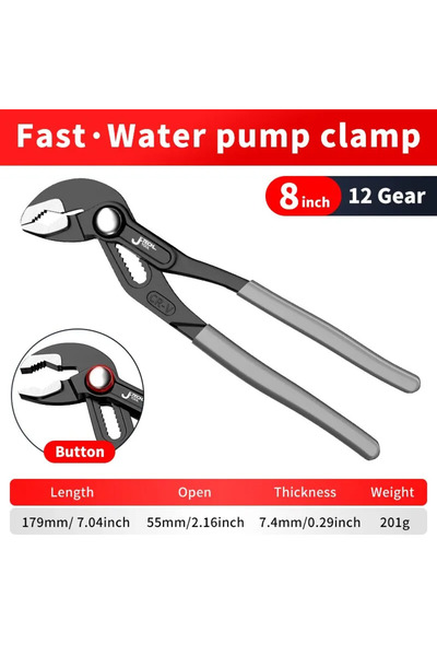 Choice 8 inch Quick Release Water Pump Pliers Heavy Duty Adjustable Tool Uses...