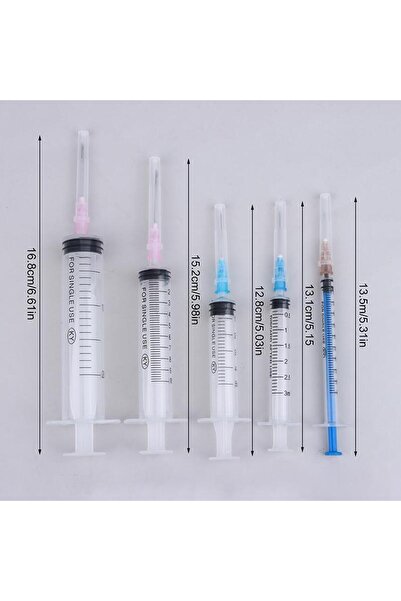 Choice one size Hot Sale 5Pcs 1+3+5+10+20ml Glue Applicator Syringe With Tip ...