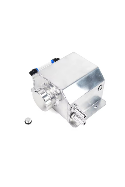 Choice 1L-YH-Silver 1L Alloy Aluminum Engine Oil Catch Can Breather Tank Radi...