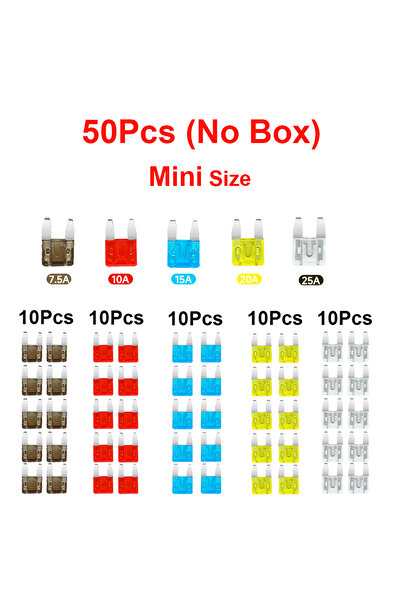 choice2 50Pcs Mini 300/180/50Pcs Car Blade Fuse Assortment Kit Auto Truck Aut...