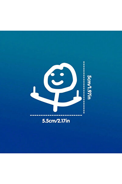 Choice1 ملصقات دراجة نارية بيضاء على شكل رجل صغير مبتسم، مصنوعة من الفينيل ال...