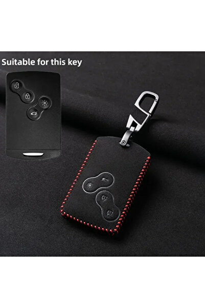 Choice Red Line Leather Car Key Cover For Renault Kadjar Captur Clio Megane 2...