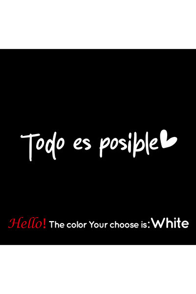 choice2 M 10cmX2cm White Newest Todo Es Posible Carbon Sticker Car Decal Stic...