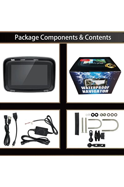 Choice شاشة ملاحة GPS محمولة لاسلكية للدراجات النارية مقاس 5 بوصات، متوافقة م...