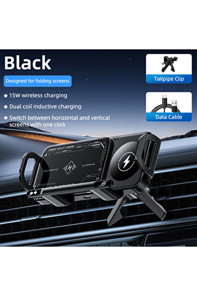 Choice Air Vent Black Car Wireless Charger Mount Holder for Z Fold 7 6 5 4 3 ...