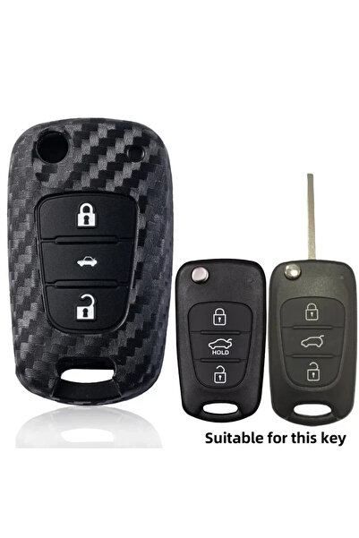 Choice black Carbon Car Key Case Cover For Hyundai i20 i30 ix20 ix25 ix35 Ela...