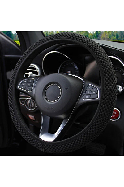 Choice7 black Car Steering Wheel Cover Breathable FabricMesh Ice Silk Ring Fr...