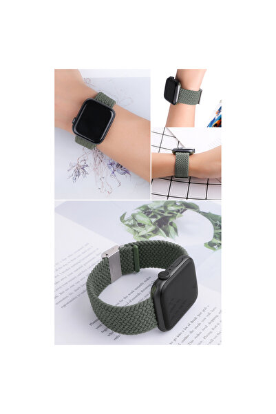 Hurtel Brățară Apple Watch din material textil împletit verde