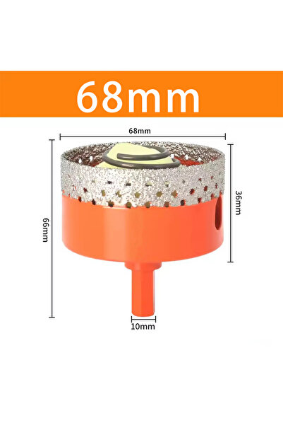 Choice1 مثقاب جاف ذو قلب ملحوم بالماس، مقاس 68 مم، قطعة واحدة، مناسب لثقب بلا...