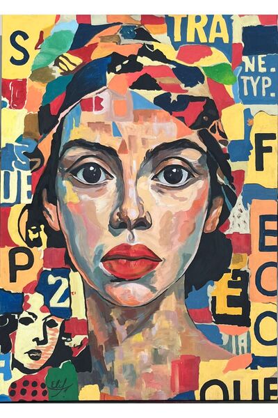 ELİFTABLO Modern dekoratif Tablo el yapımı portre ev ofis hediyelik