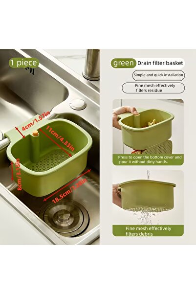 Choice green ​ Multi-Purpose Sink Drain Basket: Self-Cleaning, Removable Filt...