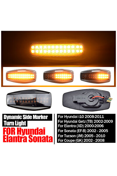 Choice Smoky black 2pcs For Hyundai Flowing Water tor LED Side Marker Turn Si...