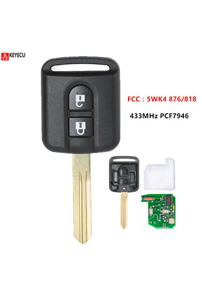 choice2 1pcs Keyecu Remote Car Key Fob 2B 433MHz PCF7946 for Nissan Micra Nav...