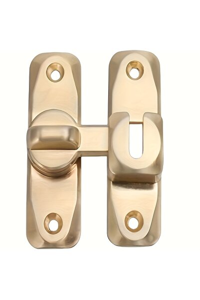 Choice قفل باب حظيرة ذهبي بزاوية 90/180 درجة - مزلاج قلاب منزلق من سبائك الزن...