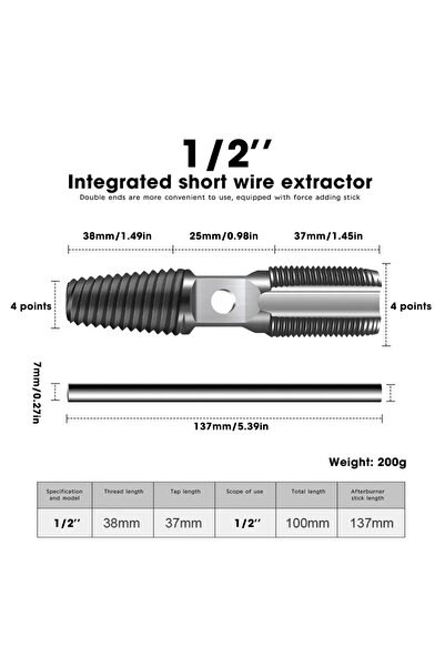 Choice 1l2 Damaged Screw Extractor Double-headed Screw Extractor Drill Bit Se...
