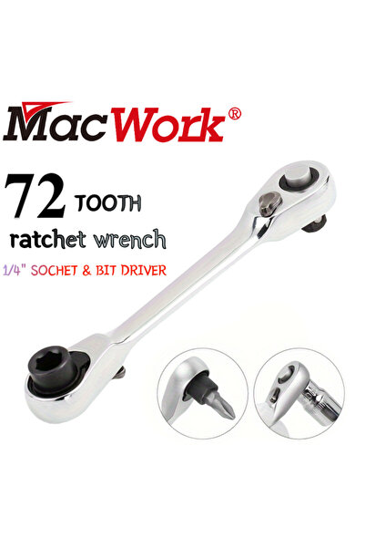 Choice1 1pc New Mini 1/4" Ratchet Wrench Double Ended Quick Sket Ratchet Wren...
