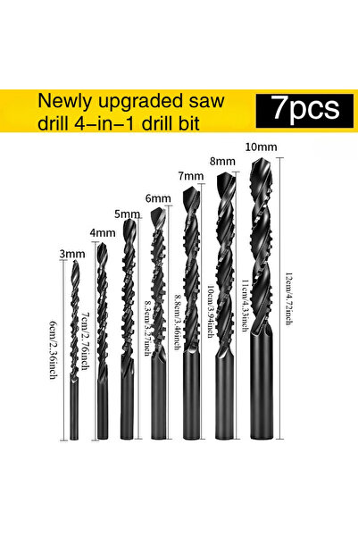 Choice مجموعة من 7 قطع من رؤوس مثقاب حلزونية من الفولاذ عالي السرعة (HSS) بأح...