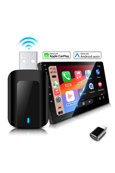 Choice black 2-IN-1 Mini Wireless CarPlay Android Auto Adapter Ultra Compact ...